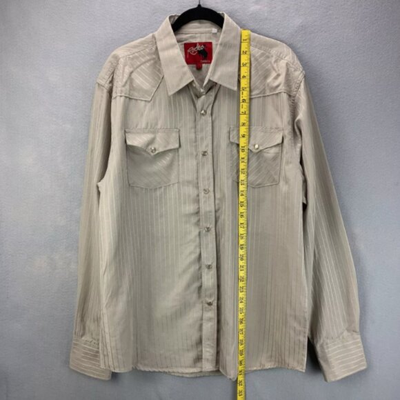 Rodeo Clothing Co Shirt Mens Extra Large Tan Pearl Snap Western Rodeo Cowboy‎ - Picture 9 of 15